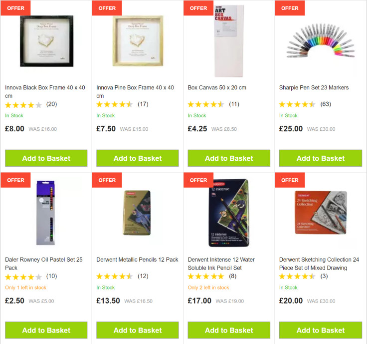 Up to 50% off art supplies